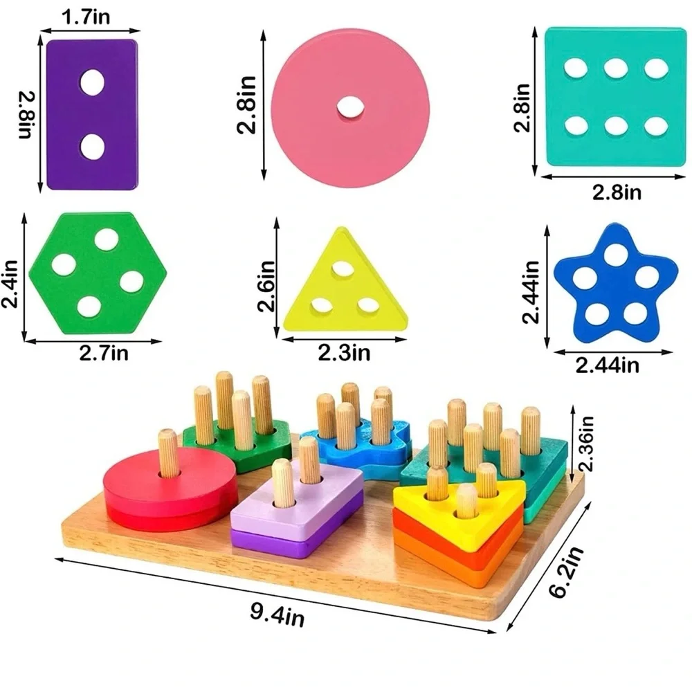 Colorful Wooden Shape Sorting Toy